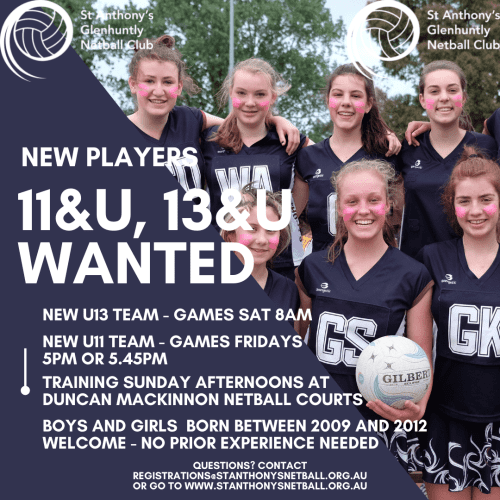 We Want You!!! Players Wanted U11 &amp; U13